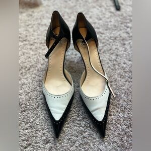 Vintage Black and White pointed toe Heels
